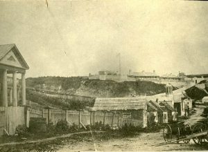 This is probably the first or one of the first photographs taken on the island in the late 1850’s. More than likely this is how the fort and Market Street appeared in 1862 with the arrival of the Stanton Guard and their prisoners.